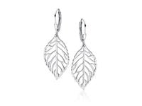 Eleganckie wiszące rodowane srebrne kolczyki celebrytki listki liście srebro 925 Z1689D