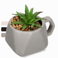 SZTUCZNY KWIAT ROŚLINA OZDOBNY SUKULENT SZARY