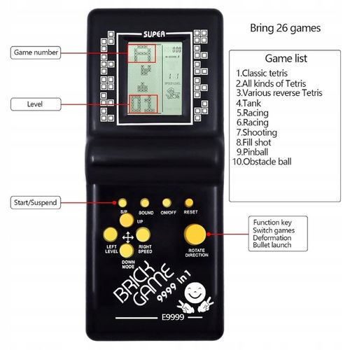 2X ELEKTRONICZNA GRA TETRIS WĘŻYK KONSOLA KIESZONKOWA RETRO ZRĘCZNOŚCIOWA na Arena.pl