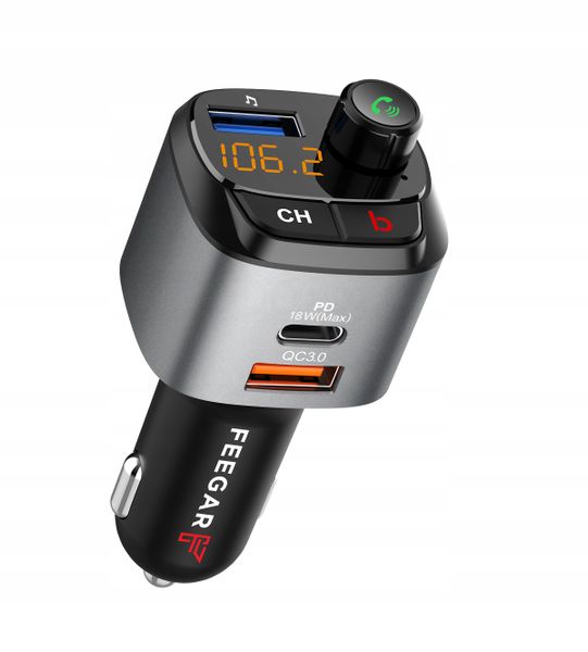 Feegar Transmiter Fm Bluetooth Ładowarka Qc 3.0 Pd zdjęcie 6