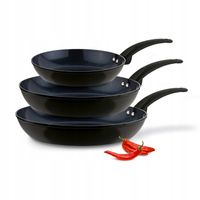 Zestaw 3x PATELNIA Ceramiczna INDUKCJA GAZ Konighoffer Triste 20/24/28