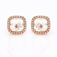 exclusive | kolczyki z różowego złota z topazem i diamentami