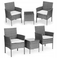 Zestaw mebli ogrodowych technorattan MultiGarden szary 3 el.