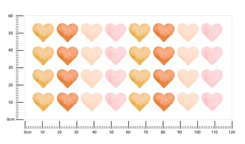 Naklejki Dla Dzieci Pastelowe SERDUSZKA Serca Styl Boho ZESTAW 120cm x 60cm na Arena.pl