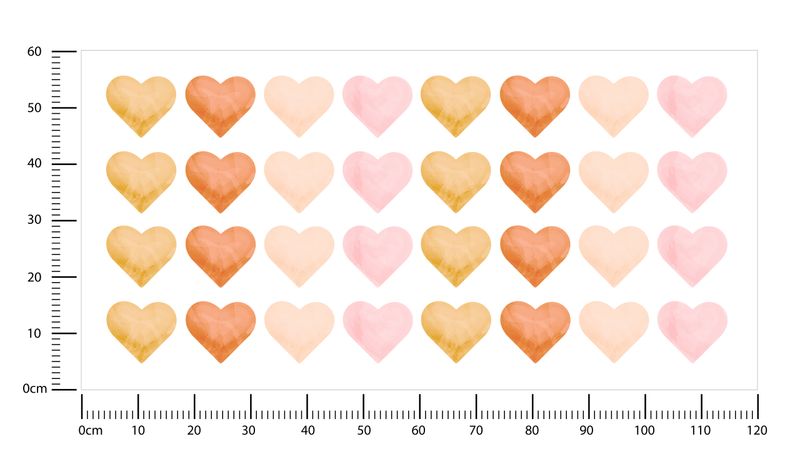 Naklejki Dla Dzieci Pastelowe SERDUSZKA Serca Styl Boho ZESTAW 120cm x 60cm zdjęcie 6