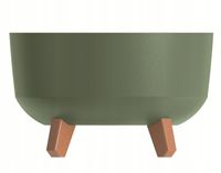 Doniczka na nóżkach GRACIA LOW DGRL300L | Ziemisty zielony, Kształt Okrągły, Wymiary 28.5x17.7 cm, Kolor Ziemisty zielony, Prosperplast