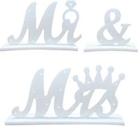 Dekoracja Stołu Ślubna Weselna Napis Pan Pani Wysoka Jakość Biała