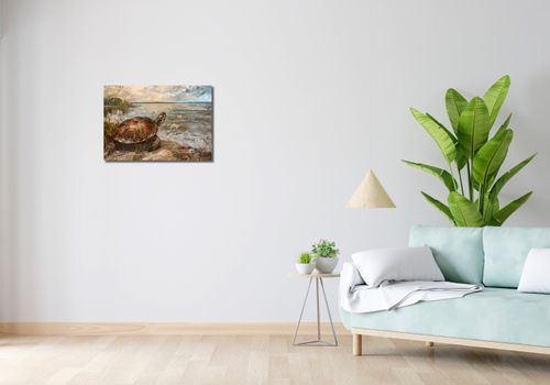 Obraz 60x40cm Nadmorski Żółw na Arena.pl