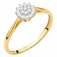 ZŁOTY PIERŚCIONEK 8K z CYRKONIAMI 333 prezent r.13