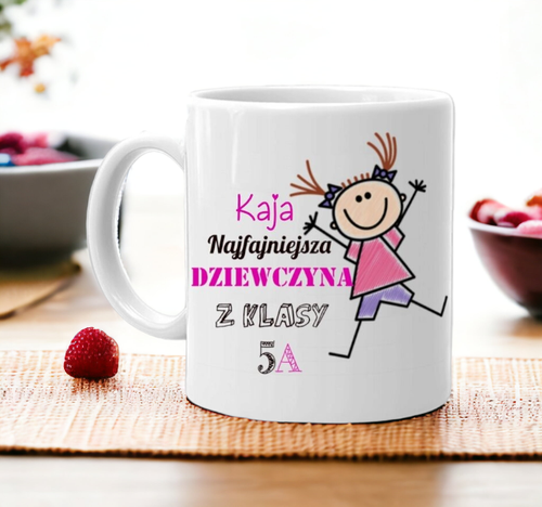 KUBEK Z NADRUKIEM PREZENT DLA KOLEŻANKI Z IMIENIEM NA URODZINY IMIENINY na Arena.pl