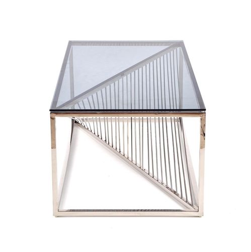 Stolik kawowy Infinity srebrny, szkło - na Arena.pl