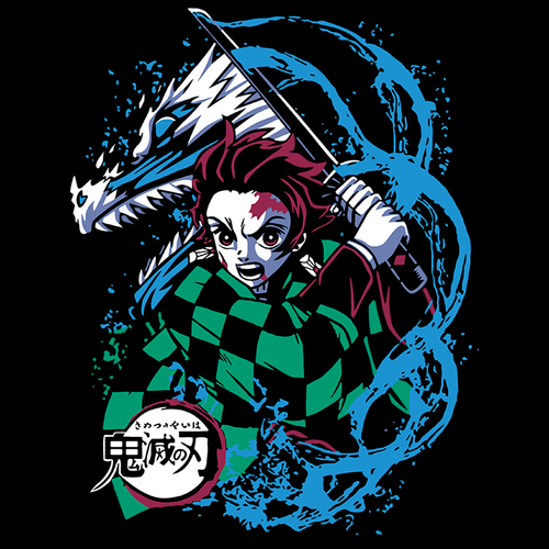 Koszulka Czarna Demon Slayer / Kimetsu no Yaiba / Miecz zabójcy demonów - WYBIERZ KOLOR KOSZULKI I FASON Damska M na Arena.pl