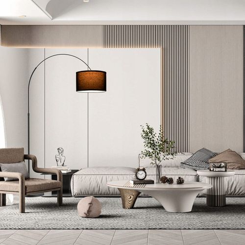 Lampa Podłogowa Łukowa 3000K Regulowana wysokość Czarny klosz E27 9W na Arena.pl