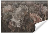 Fototapeta Do Sypialni PEONIE Piwonie Kwiaty Beton Abstrakcja 368cm x 254cm