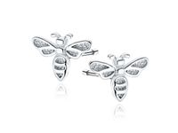 POZŁACANE SREBRNE KOLCZYKI WKRĘTKI PSZCZOŁY PSZCZÓŁKI BEE PLASTER MIODU