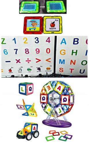 Klocki Magnetyczne 3D 128 elm KONSTRUKCYJNE Edukacyjne Prezenty na Arena.pl