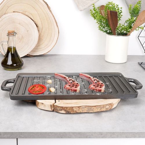 Płyta Żeliwna Patelnia do Grillowania Żeliwna Dwustronna na Grill Ognisko na Arena.pl