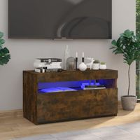 Szafka pod TV z oświetleniem LED, przydymiony dąb, 75x35x40 cm