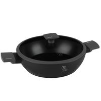 płaski garnek tytanowy z pokrywą 30cm berlinger haus bh-8129 antracit