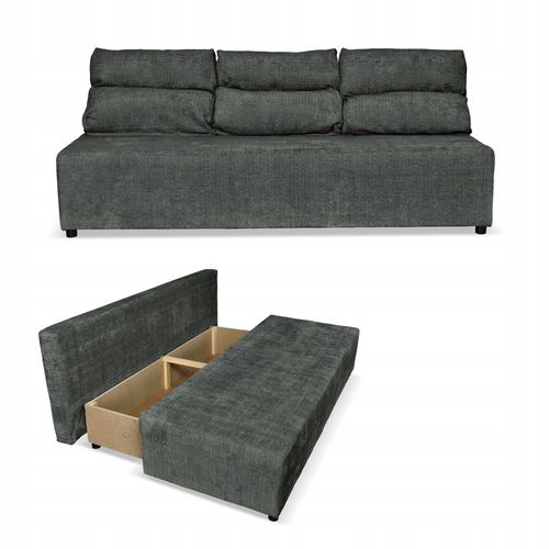 Kanapa sofa KIMO funkcja spania pojemnik Family Meble Ramona c. szary welur na Arena.pl