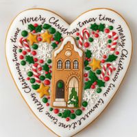 CIASTKO LUKROWANE ŚWIĄTECZNA KAMIENICA SERCE ROZ.L RĘCZNIE ROBIONE