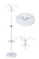 Podłogowy stojący obrotowy wieszak na ubrania marmurowa podstawa biały