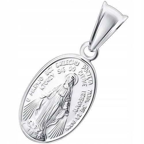 Medalik z Matką Boską Cudowny i łańcuszek 40cm na święcenie Komunię Chrzest na Arena.pl