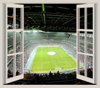 FOTOTAPETA 3D OKNO widok piłka stadion piłkarski