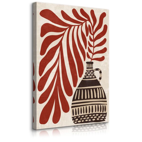 Obraz Na Płótnie Azteckie Wzory Rośliny Abstrakcja Boho 80cm x 120cm zdjęcie 1