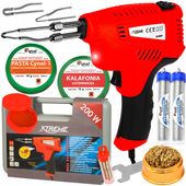 LUTOWNICA TRANSFORMATOROWA 200W PISTOLET WALIZKA CYNA PASTA CZYŚCIK ZESTAW