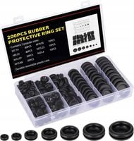 PRZELOTKI GUMOWE ZESTAW PRZELOTEK MIX 200 SZT. ZATYCZKI DO OTWORÓW