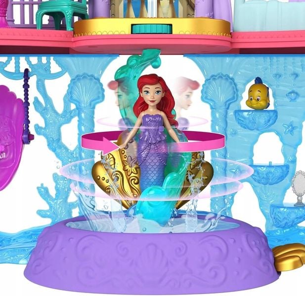 DISNEY PRINCESS ZAMEK ARIELKI PIĘTROWY PAŁAC LALKA SYRENKA HLW95 zdjęcie 8