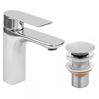 Bateria umywalkowa w komplecie z korkiem klik klak bez przelewu chrom