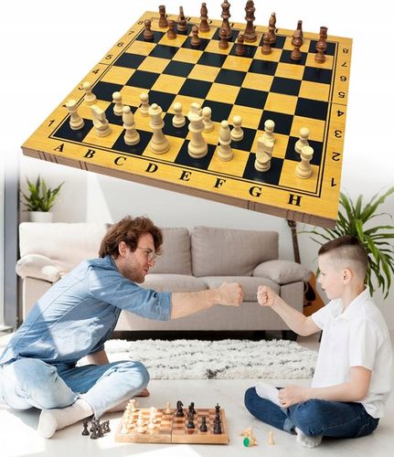 GRA W SZACHY WARCABY TRYKTRAK DUŻE DREWNIANE 3w1 PREZENT POD CHOINKĘ ŚWIĘTA na Arena.pl