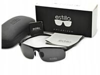 Męskie czarne Okulary Przeciwsłoneczne Polaryzacyjne ESTILLO UV z flexami