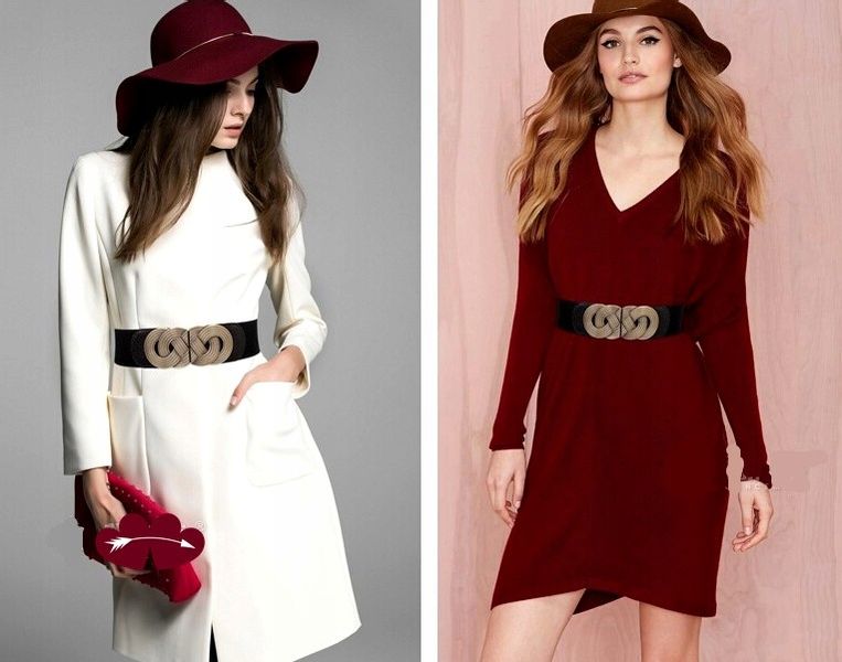 Pasek Retro Szeroki Damski Do Sukienki Elastyczny zdjęcie 13