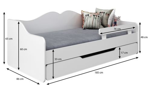 Łóżko dziecięce BELLA 180x80 białe na Arena.pl