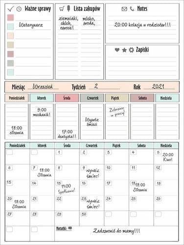 Planer Kalendarz XXL Tablica na lodówkę z magnesem magnetyczna + Pisak na Arena.pl