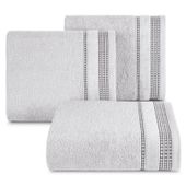 Ręcznik bawełniany z ozdobną bordiurą AMANDA 30x50 srebrny