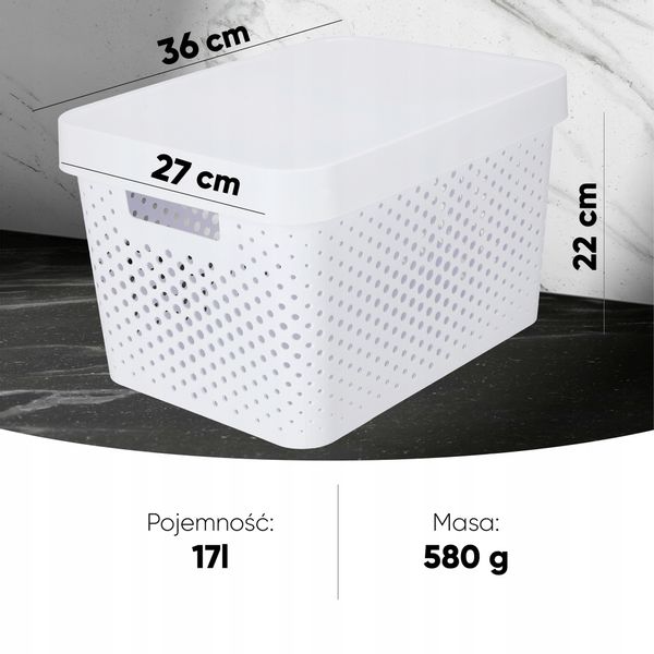 Curver Pojemnik Pudełko Z Pokrywką 17 L Biały zdjęcie 3