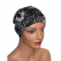 Przeplatany turban Sara 358 czapka damska marszczona także po chemioterapii