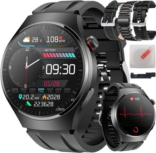 Zegarek KARDIOWATCH Ciśnieniomierz Asystent Glukozy EKG Analiza Krwi AMOLED na Arena.pl