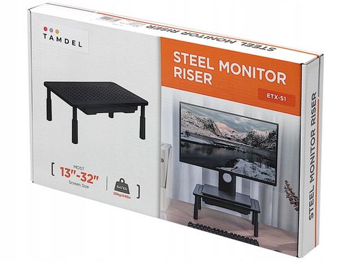 PODSTAWKA POD MONITOR LAPTOPA PODSTAWA PÓŁKA CZARNA REGULOWANA NA BIURKO na Arena.pl