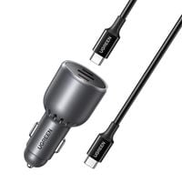 ładowarka samochodowa ugreen ec705, usb + 2x usb-c, 130w + kabel 1m 5a