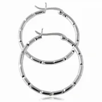 ELEGANCKIE SREBRNE KOLCZYKI KOŁA KÓŁKA KÓŁECZKA 3CM DIAMENTOWANY WZÓR