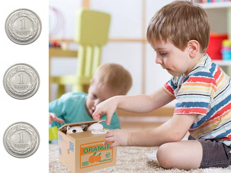 SKARBONKA KOTEK KOT INTERAKTYWNA AUTOMAT MIAUCZY ZŁODZIEJASZEK ZABAWKA zdjęcie 9