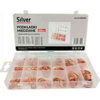 Podkładki miedziane uszczelki zestaw 220 szt. 16 rozmiarów SilverTools