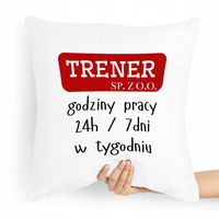 Prezent Poduszka Dla Trenera Godziny Pracy Z Nadrukiem Ze Zdjęciem