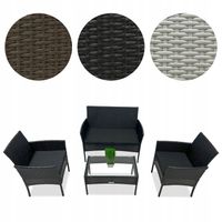 Zestaw meble ogrodowe rattanowe dla 4 osoby JUST RELAX Classic Style CZARNY