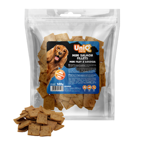 Przysmaki dla psa smaczki mini filet z łososia 500g UNIQ PETS na Arena.pl